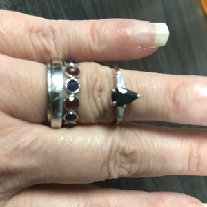 14kt. White Gold Sapphire Diamond Ring Size 4.5